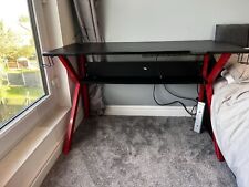 Homcom Steel Frame Gaming Desk Writing Table with Cup Headphone Holder - Red