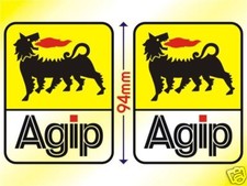 Agip Pair of Decal Stickers Ducati Cagiva Aprillia 94mm