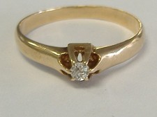 ANTIQUE  SOLID 14K GOLD 0.06CT