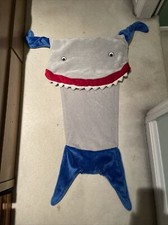 Boys unisex shark fleece one piece cosy outfit, bedtime, TV, costume dressing up