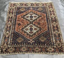 Antique Old Used Handmade Wool Rug Carpet  Persian,Circa 1940,Size 165 by 149 Cm