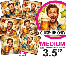 Vintage Male Beer Card Toppers
