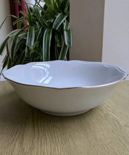Bohemia white gold porcelain large serving bowl 23.5cm unused condition superb