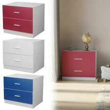 Orlando 2 Drawer Wooden Kids Bedroom Chest Cabinet Modern Storage Cupboard Wide