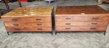  two 3 drawer plan chest of drawers table PRICEX1