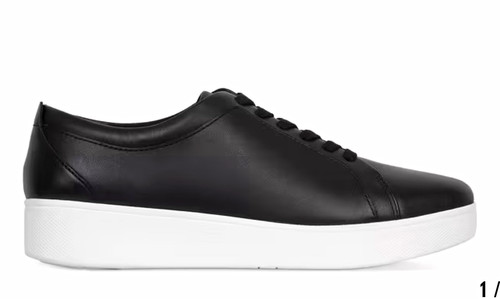 Fitflop black white leather - fitflop, black/white