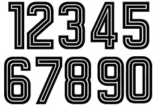 Felt 1970's 80's Football SHORTS 10cm FRONT Soccer Numbers Heat Print Football 