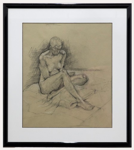 Framed 20th century charcoal - framed,