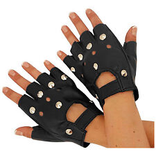 FAUX LEATHER BIKER GLOVES