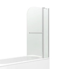 Shower Screen Over Bath Door Pivot Glass Chrome Towel Rail 180° 1000mm Panel