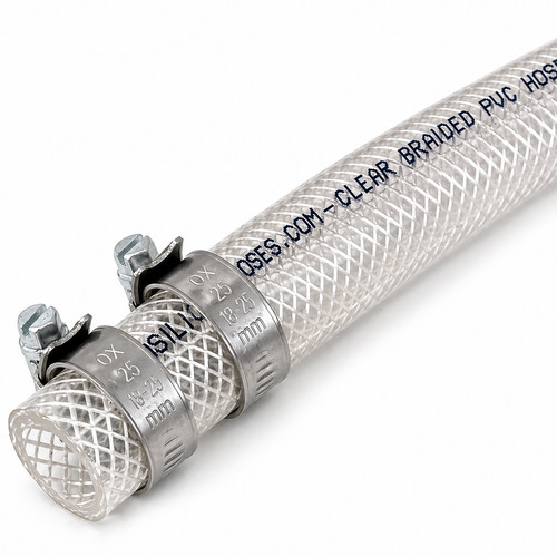 Heavy duty braided clear - clear, pvc