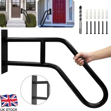 Non-Slip Handrails for Outdoor 1-3Step, Wall Mount Stair Hand Rails Tool Black