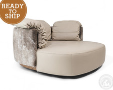 Round Leather Swivel Cowhide