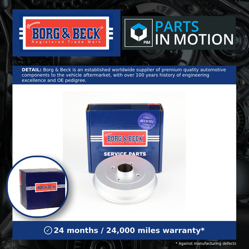 Brake drum rear bbr7281 - brake, borg