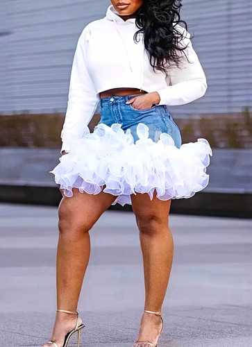 Women blue white denim - blue/white,