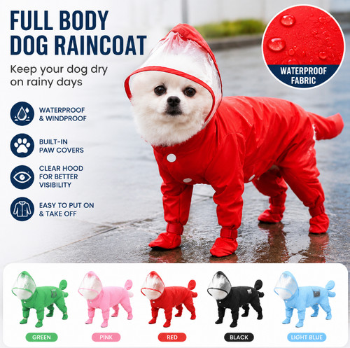 Dog raincoat waterproof - dog, full