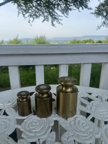 Vintage set ohaus brass - set,