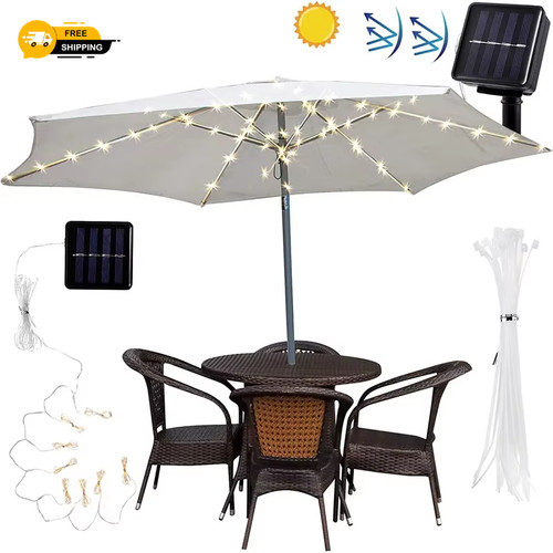 Led solar parasol - lights, –