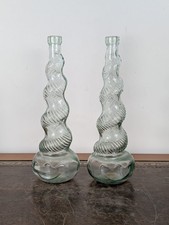 Star Trek DS9 Prop Cardassian Kanar Bottle Glass Vintage 13" Quark's Bar Pair