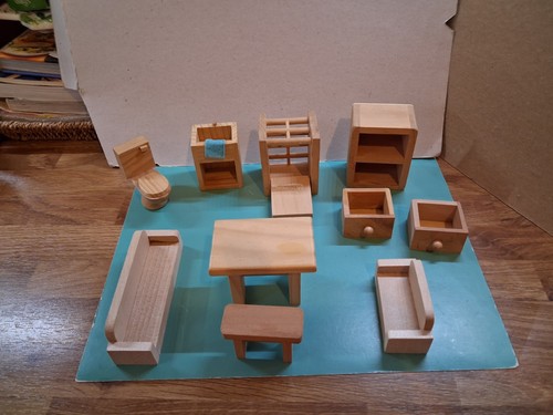 Wooden doll house furniture - wooden,