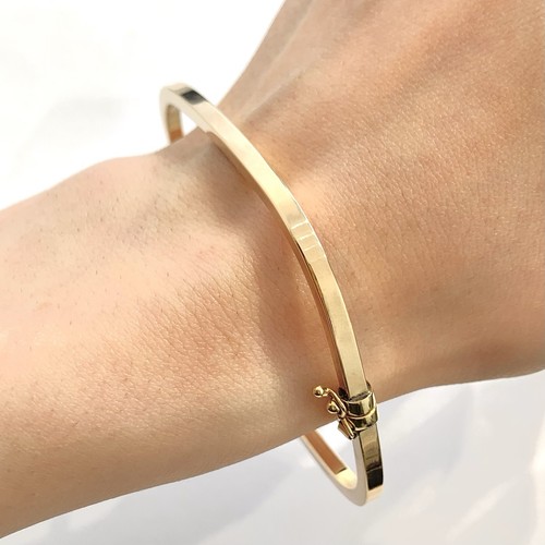 Square bangle 9ct gold elegant - bangle,