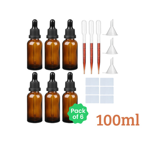 Amber glass dropper - amber, bottle