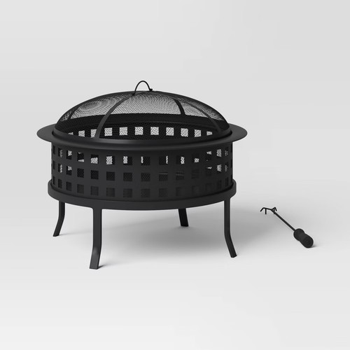 Metal lattice wood burning - metal,