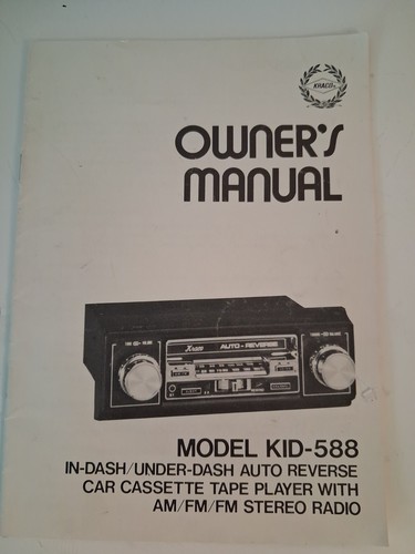 Kraco kid 588 owners manual - kraco, kid-588