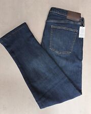 ex LANDS' END Men's Denim STRAIGHT FIT Vintage Broken In Wash Stretch Jeans