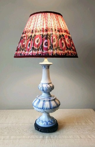 Vintage italian majolica lamp - majolica,
