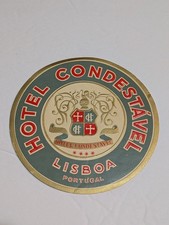 Hotel Condestável Luggage Label Lisboa Portugal Vintage Travel Ephemera