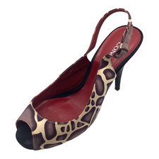 Contra By Dune Leopard Print Satin High Heel Slingback Shoes Size UK 7 Used