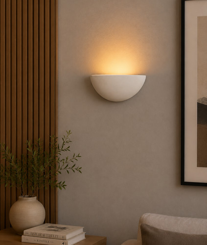 Paintable ceramic wall light - ceramic,