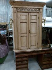 VERY LARGE LATE 19thC STRIPPED PINE CORNER CUPBOARD FULL OF CHARACTER.LOVELY!