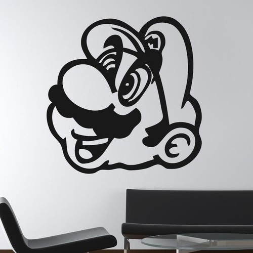 Super mario head wall - mario,