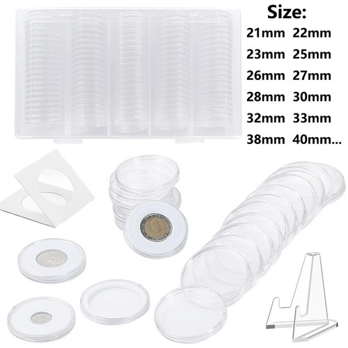 Clear plastic coin - clear,