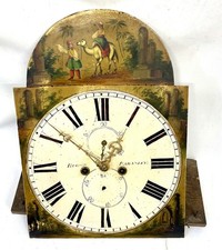 Antique 8 day Grandfather Longcase Clock Dial and Movement BROWN BARNSLEY