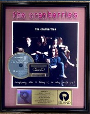 CRANBERRIES EVERYBODY ELSE OFFICIAL USA RIAA ISLAND ROUGH TRADE GOLD DISC AWARD