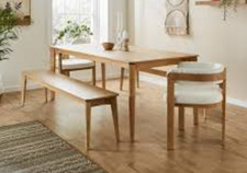 Dunelm Hudson 2-3 Seater Dining Bench Wooden Modren Oak