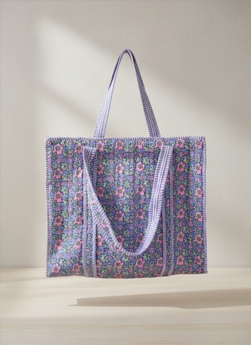 Indian cotton quilted tote bag - tote,