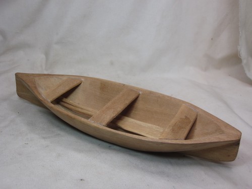 Vintage carved wooden canoe - vintage,