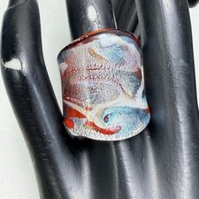 Murano Glass Ring Iridescent