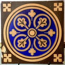 Minton Encaustic Floor Tile Victorian Antique circa 1835/40 Pugin interest
