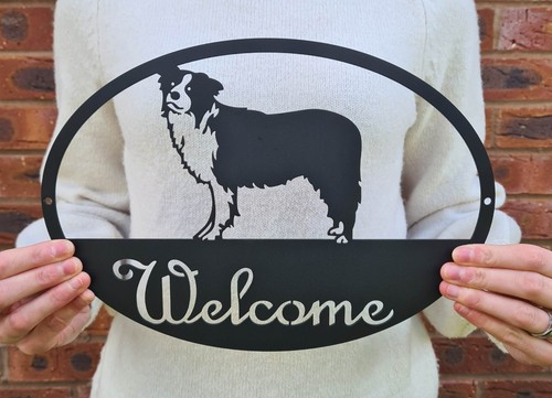 Border collie welcome sign - welcome,
