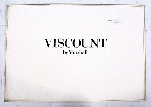 Vauxhall viscount car - viscount, sales