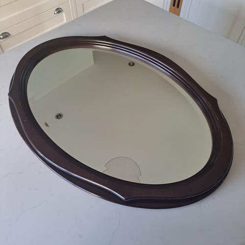 Vintage oval wall mirror dark - wall,