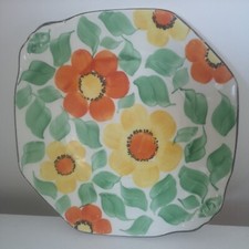 : 1930s Scotch Ivory B P Co 'deco style' octagon cake plate or wall plate