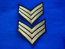 PAIR RAF, ROYAL AIR FORCE SERGEANTS GOLD BRAID ON NAVY MESS STRIPES, CHEVRONS