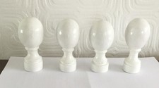 **4 WHITE WOODEN FENCE POST TOPPERS 3.75” HIGH**GC