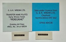 WRENN & Hornby Dublo Gresley A4 Transfer name plates  "PEREGRINE" W2213 PRE 1989